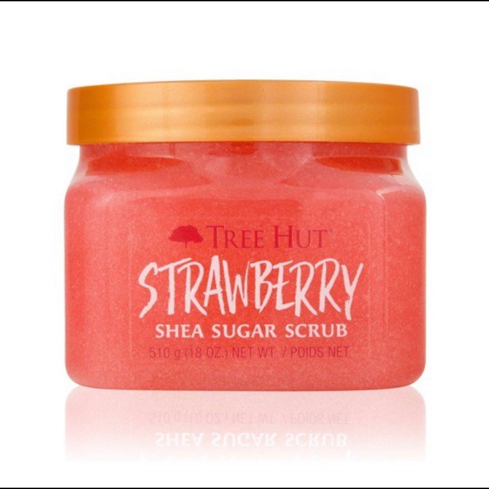 Tree Hut Strawberry Shea Sugar Scrub 18 oz. Exfoliating Hydrating Essential Oils